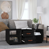 Coffee Table Black 100x50x41 cm Solid Wood Pine 818274
