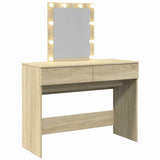 Dressing Table with LED Sonoma Oak 100x40x130 cm 848194