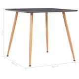 Dining Table Grey and Oak 80.5x80.5x73 cm MDF 248311
