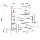 Bedside Table Brown and Black 50 x 33 x 60 cm Solid Mango Wood 4018854