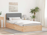 Bed Frame with Upholstered Headboard Light Grey 75 x 190 cm 877669