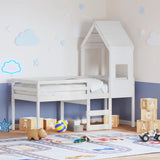 High Sleeper Bed without Mattress White 90x190 cm Single Solid Wood Pine 3282017