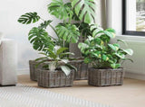 Planter Basket with Storage 3 pcs Grey 42020965