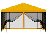 Garden Gazebo with Sidewalls 3 x 3 m Yellow Polyester and Steel 900344
