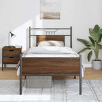 Bed Frame without Mattress Brown Oak 75x190 cm Small Single Engineered Wood 4107024