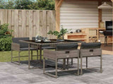 Garden Dining Set Grey PE rattan Compact Removable Covers 3211256