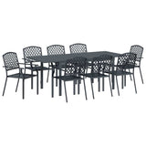 Garden Dining Set 9 pcs Anthracite Steel 3378836