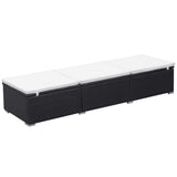 Sun Lounger Black and Cream White 317104