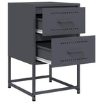 ZNTS Bedside Cabinets 2 pcs Anthracite 36x39x60.5 cm Steel 846463