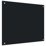 Kitchen Backsplashes 2 pcs Black 70x60 cm Tempered Glass 3315797