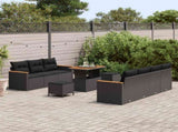 Garden Sofa Set with Cushion 14 pcs Black Poly Rattan 3364959