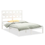 Bed Frame without Mattress White 120x200 cm Solid Wood 3105661