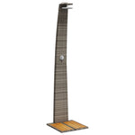 Outdoor Shower Grey 55x60x224 cm Poly Rattan and Acacia Wood 368210