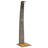 Outdoor Shower Grey 55x60x224 cm Poly Rattan and Acacia Wood 368210
