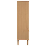 Bookcase SENJA Rattan Look Brown 90x35x130 cm Solid Wood Pine 358061