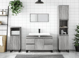 Bathroom Cabinet Grey Sonoma 30x30x100 cm Engineered Wood 831570