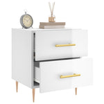 ZNTS Bedside Cabinet High Gloss White 40x35x47.5 cm Engineered Wood 827280