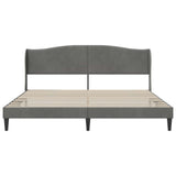 Bed Frame with Headboard Dark Grey 180 x 200 cm Velvet 42027951