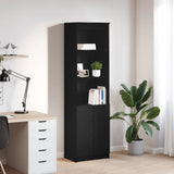 Highboard Black Oak 50x35x180 cm Engineered Wood 3328463