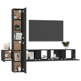 ZNTS 5 Piece TV Cabinet Set Black Engineered Wood 3078760