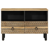 TV Cabinet Black 70x33.5x46 cm Solid Rough Wood Mango 4018629