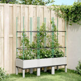 Garden Planter with Trellis White 120x40x142.5 cm PP 367959