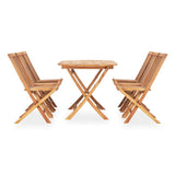 7 Piece Folding Outdoor Dining Set Solid Teak Wood 3059968