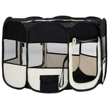 Foldable Dog Playpen with Carrying Bag Black 125x125x61 cm 171007