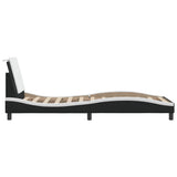 Bed Frame without Mattress "Zadar" Black and White 80x200 cm Faux Leather 3208147