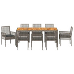 Garden Dining Set 9 pcs Grey Poly rattan 3334914
