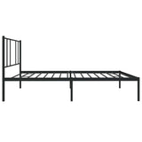 Metal Bed Frame without Mattress with Headboard Black 80x200cm 352471