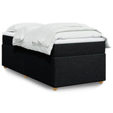 ZNTS Box Spring Bed with Mattress Black 90x200 cm Fabric 3285347