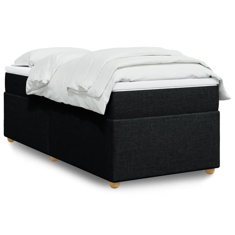 ZNTS Box Spring Bed with Mattress Black 90x200 cm Fabric 3285347