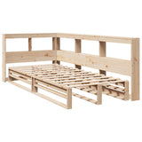 ZNTS Bookcase Bed without Mattress 90x190cm Solid Wood Pine 3324520