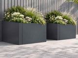 Retaining Wall 2 pcs 50 x 50 x 30 cm Steel Anthracite 8015204