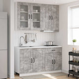 Kitchen Unit KALMAR 4 pcs Concrete Grey Engineered Wood 3438298
