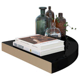 Floating Corner Shelves 4 pcs High Gloss Black 35x35x3.8 cm MDF 323912