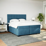 Box Spring Bed with Mattress Blue 200x200 cm Velvet 3291018