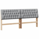 Upholstered Headboard Light Grey 200 cm Solid Pine Wood 879319