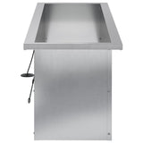 Garden Planter with LED 2 pcs Silver 30 x 100 x 30 cm 8008123