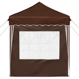 Pop-up Party Tent 195 x 195 x 245 cm Brown Oxford Fabric 42019731