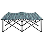 ZNTS Two Person Folding Sun Lounger Leaf Print Steel 310354
