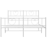 Metal Bed Frame without Mattress with Footboard White 140x200cm 355531