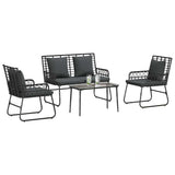 Garden Furniture Set 4 pcs Black and Anthracite Poly Rattan 3379040