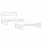 Garden Lounge Set White Solid pine wood Medium Modular 3186621