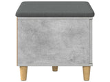 Hall Bench with Cushion with Door Concrete Grey 60 x 38 x 46 cm 891523