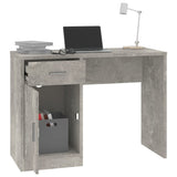 Desk with Drawer&Cabinet Concrete Grey 100x40x73 cm Engineered Wood 342654