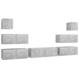 7 Piece TV Cabinet Set Concrete Grey Engineered Wood 3079133