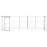 Outdoor Dog Kennel Galvanised Steel with Roof 12.1 m 3082304