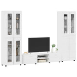 TV Cabinet Set FLORIN 3 pcs High Gloss White Engineered Wood 3398008
